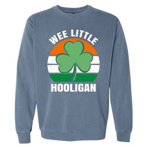 Wee Little Hooligan St Patricks Day Clover Garment-Dyed Sweatshirt