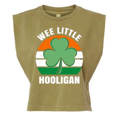 Wee Little Hooligan St Patricks Day Clover Garment-Dyed Women's Muscle Tee