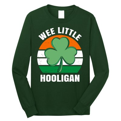 Wee Little Hooligan St Patricks Day Clover Long Sleeve Shirt