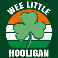 Wee Little Hooligan St Patricks Day Clover Button