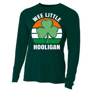 Wee Little Hooligan St Patricks Day Clover Cooling Performance Long Sleeve Crew