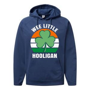 Wee Little Hooligan St Patricks Day Clover Performance Fleece Hoodie