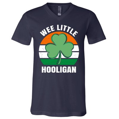 Wee Little Hooligan St Patricks Day Clover V-Neck T-Shirt