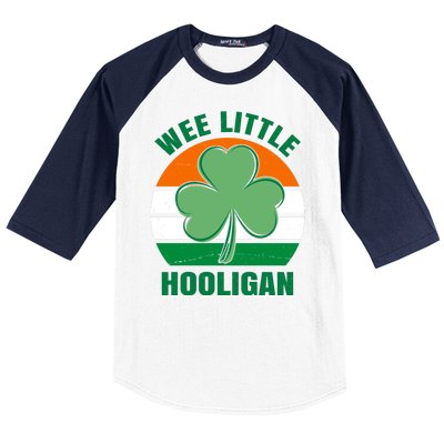 Wee Little Hooligan St Patricks Day Clover Baseball Sleeve Shirt