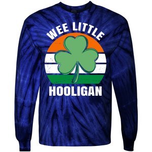 Wee Little Hooligan St Patricks Day Clover Tie-Dye Long Sleeve Shirt