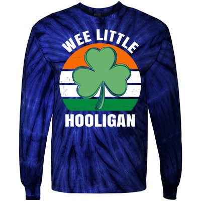 Wee Little Hooligan St Patricks Day Clover Tie-Dye Long Sleeve Shirt