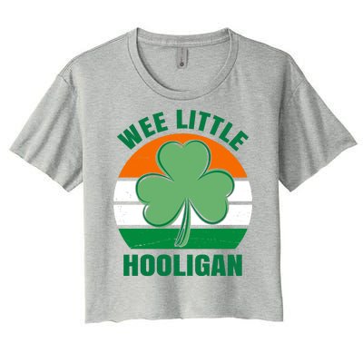 Wee Little Hooligan St Patricks Day Clover Women's Crop Top Tee