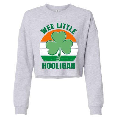 Wee Little Hooligan St Patricks Day Clover Cropped Pullover Crew