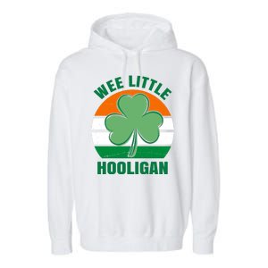 Wee Little Hooligan St Patricks Day Clover Garment-Dyed Fleece Hoodie