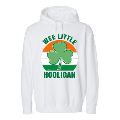 Wee Little Hooligan St Patricks Day Clover Garment-Dyed Fleece Hoodie