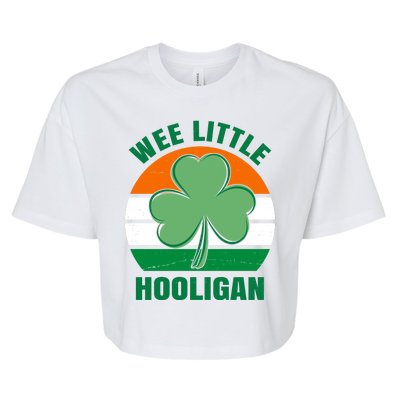 Wee Little Hooligan St Patricks Day Clover Bella+Canvas Jersey Crop Tee