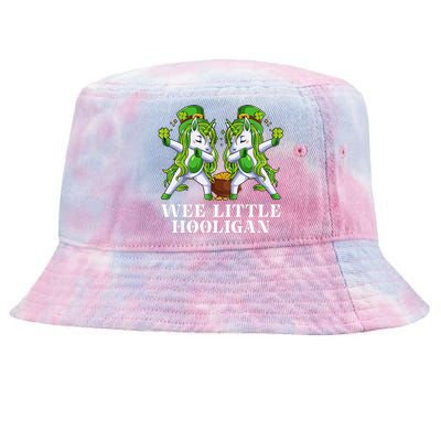 Wee Little Hooligan Unicorn Dabbing Dance Funny Cute Saint Patrick's Day Tie-Dyed Bucket Hat