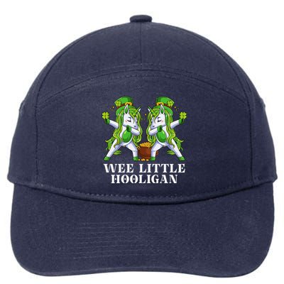 Wee Little Hooligan Unicorn Dabbing Dance Funny Cute Saint Patrick's Day 7-Panel Snapback Hat