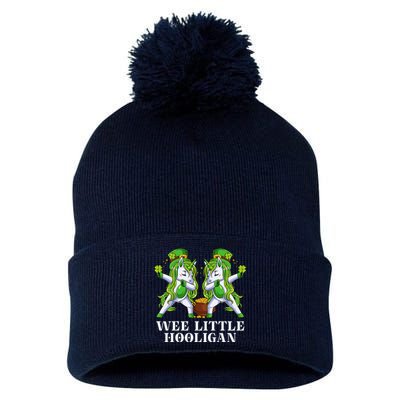 Wee Little Hooligan Unicorn Dabbing Dance Funny Cute Saint Patrick's Day Pom Pom 12in Knit Beanie