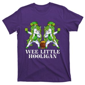 Wee Little Hooligan Unicorn Dabbing Dance Funny Cute Saint Patrick's Day T-Shirt