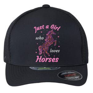 Who Loves Horses Equestrian Horse Racing Flexfit Unipanel Trucker Cap