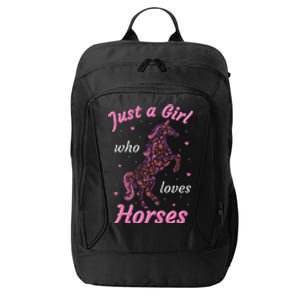 Who Loves Horses Equestrian Horse Racing City Backpack