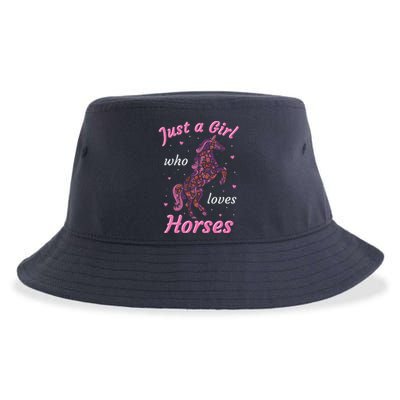 Who Loves Horses Equestrian Horse Racing Sustainable Bucket Hat