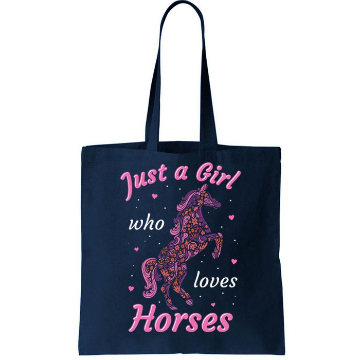 Who Loves Horses Equestrian Horse Racing Tote Bag