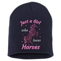 Who Loves Horses Equestrian Horse Racing Short Acrylic Beanie