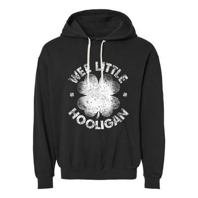 Wee Little Hooligan Funny St Patrick's Day Shamrock Garment-Dyed Fleece Hoodie