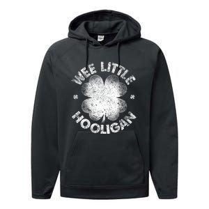 Wee Little Hooligan Funny St Patrick's Day Shamrock Performance Fleece Hoodie