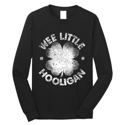 Wee Little Hooligan Funny St Patrick's Day Shamrock Long Sleeve Shirt