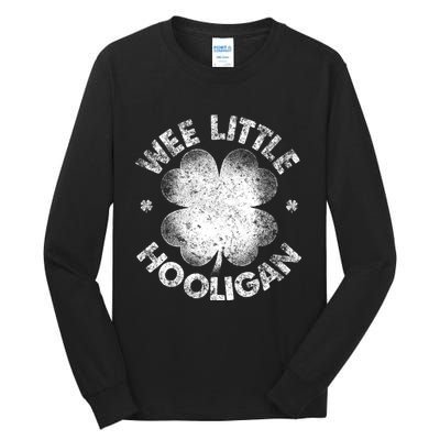 Wee Little Hooligan Funny St Patrick's Day Shamrock Tall Long Sleeve T-Shirt