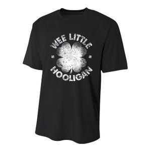 Wee Little Hooligan Funny St Patrick's Day Shamrock Youth Performance Sprint T-Shirt