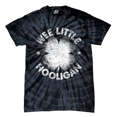 Wee Little Hooligan Funny St Patrick's Day Shamrock Tie-Dye T-Shirt