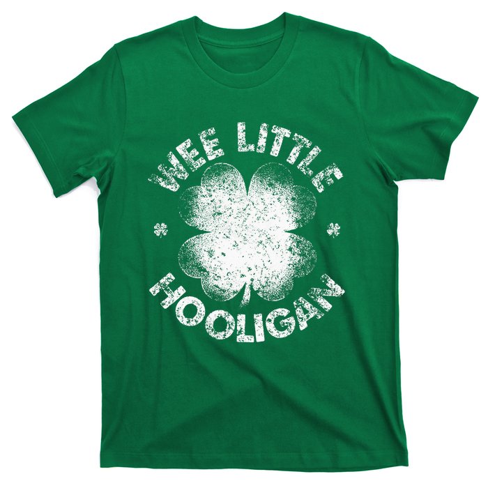 Wee Little Hooligan Funny St Patrick's Day Shamrock T-Shirt