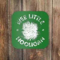 Wee Little Hooligan Funny St Patrick's Day Shamrock Coaster