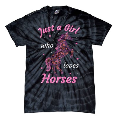 Who Loves Horses Equestrian Horse Tie-Dye T-Shirt