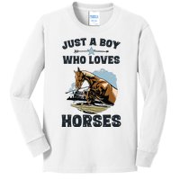 Who Loves Horses Shirts Horse Equestrian Kids Long Sleeve Shirt