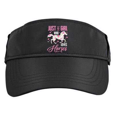Who Loves Horses Floral Horse Equestrian Quote Adult Drive Performance Visor