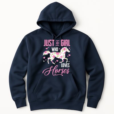 Who Loves Horses Floral Horse Equestrian Quote Hoodie