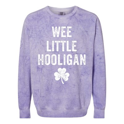 Wee Little Hooligan St Patricks Day Irish Baby Colorblast Crewneck Sweatshirt