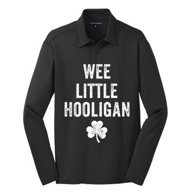 Wee Little Hooligan St Patricks Day Irish Baby Silk Touch Performance Long Sleeve Polo