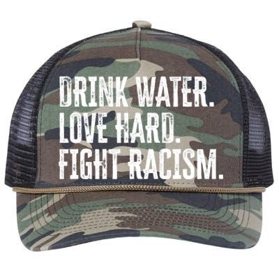 Water Love Hard Fight Racism Antigiftracism Great Gift Retro Rope Trucker Hat Cap