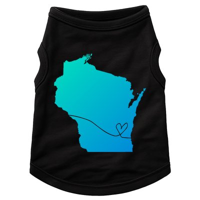 Wisconsin Love Heart Home State Midwest Wisco Vintage Retro Gift Doggie Tank