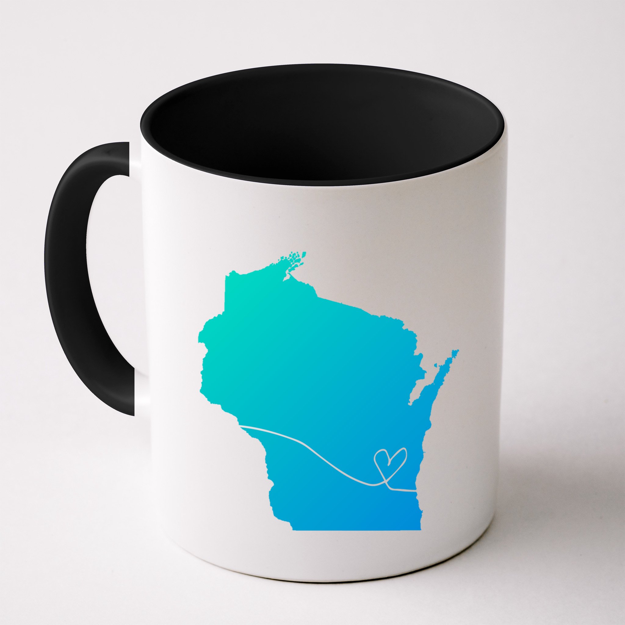 Wisconsin Love Heart Home State Midwest Wisco Vintage Retro Gift Mug