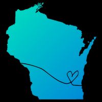 Wisconsin Love Heart Home State Midwest Wisco Vintage Retro Gift Mug