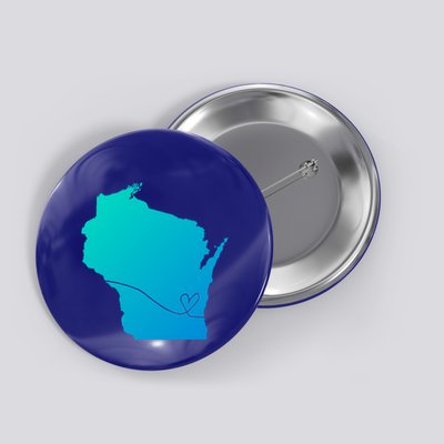 Wisconsin Love Heart Home State Midwest Wisco Vintage Retro Gift Button