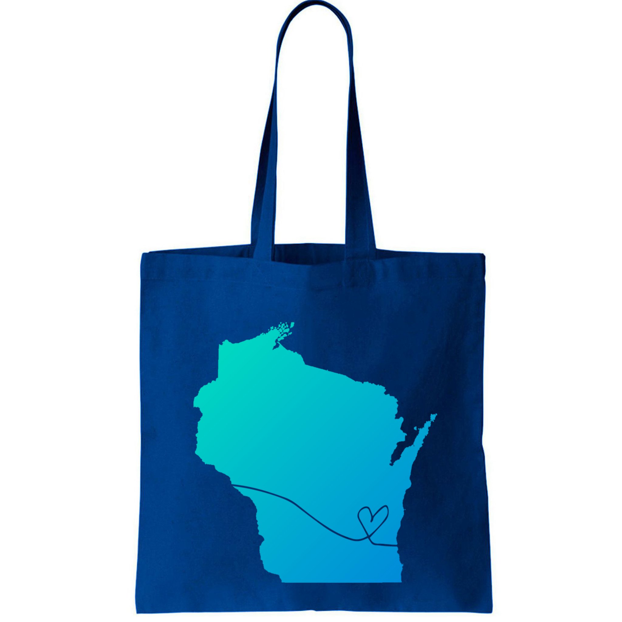 Wisconsin Love Heart Home State Midwest Wisco Vintage Retro Gift Bag