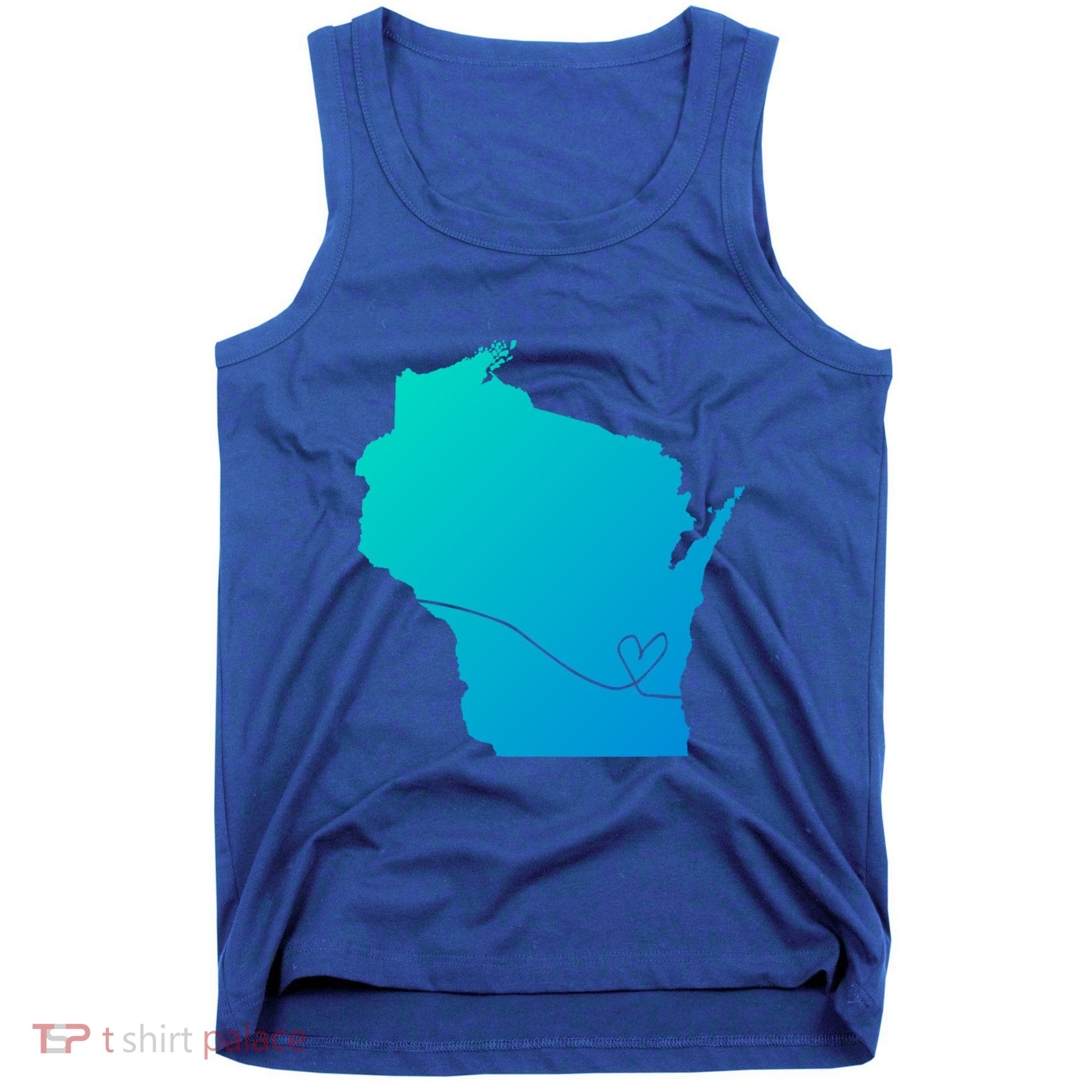 Wisconsin Love Heart Home State Midwest Wisco Vintage Retro Gift Tank Top