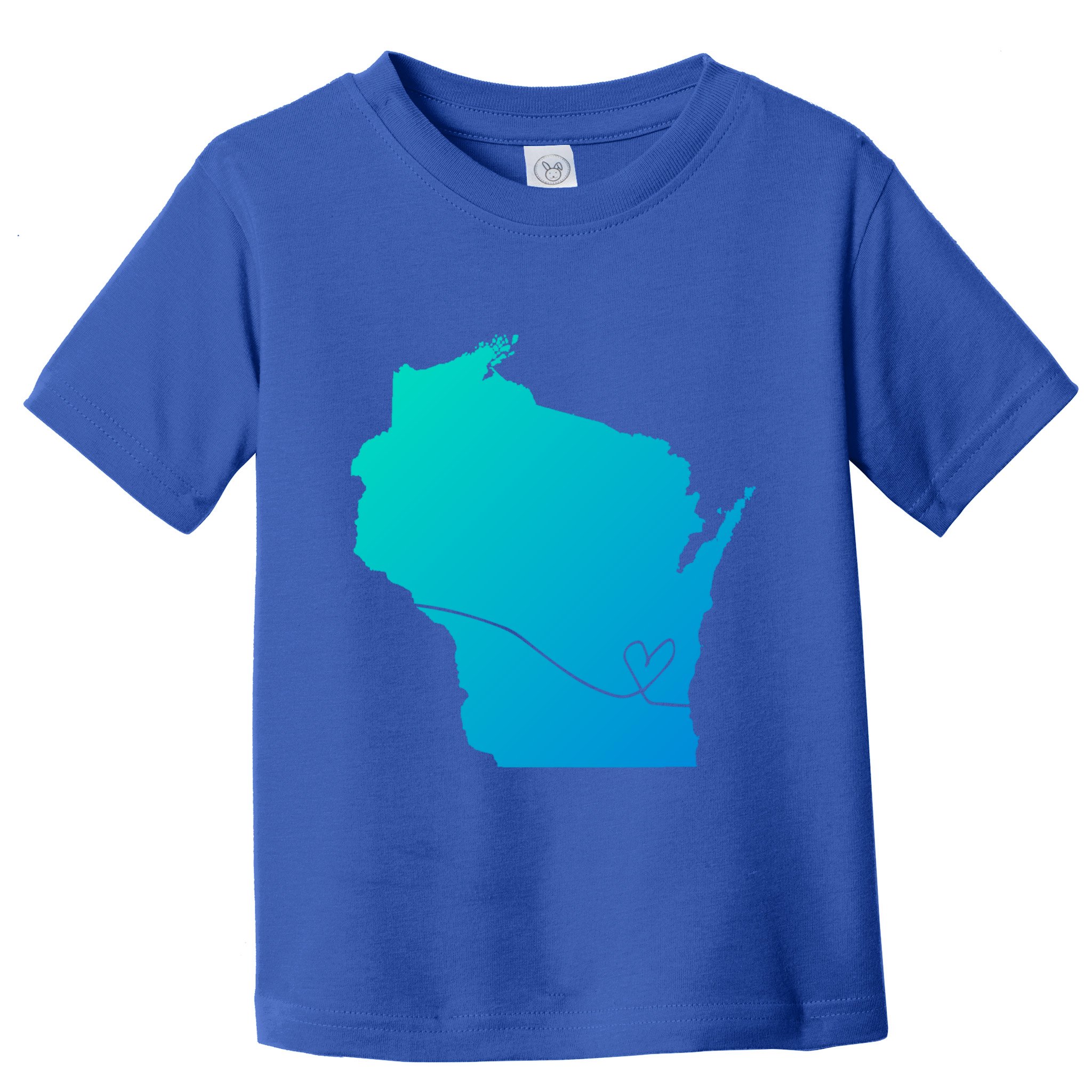 Wisconsin Love Heart Home State Midwest Wisco Vintage Retro Gift Toddler T-Shirt