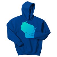 Wisconsin Love Heart Home State Midwest Wisco Vintage Retro Gift Kids Hoodie