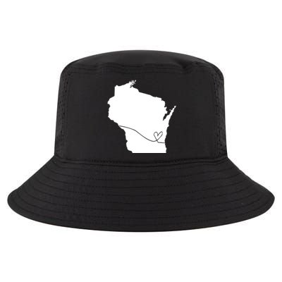 Wisconsin Love Heart Home State Midwest Wisco Vintage Retro Funny Gift Cool Comfort Performance Bucket Hat