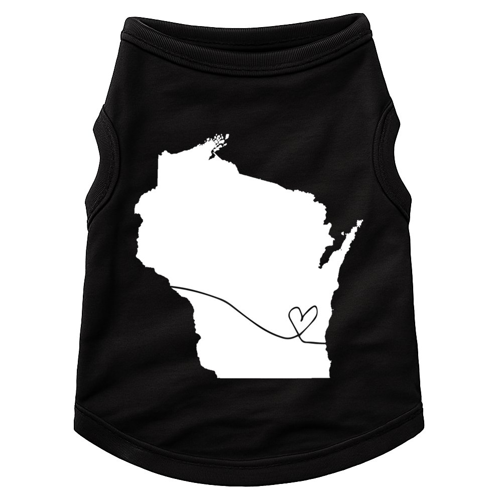 Wisconsin Love Heart Home State Midwest Wisco Vintage Retro Funny Gift Doggie Tank