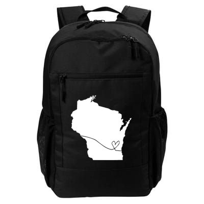 Wisconsin Love Heart Home State Midwest Wisco Vintage Retro Funny Gift Backpack